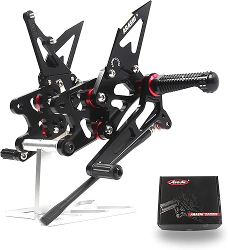 Vista 30 de Arashi (Versión 2.0) Repuestos traseros para Suzuki GSXR 600 750 2011-2021 Accesorios de motocicleta Reposapiés ajustables Conjuntos traseros Negro