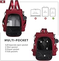 Vista 67 de Mochila impermeable liviana de nailon antirrobo para mujer, Caqui, M