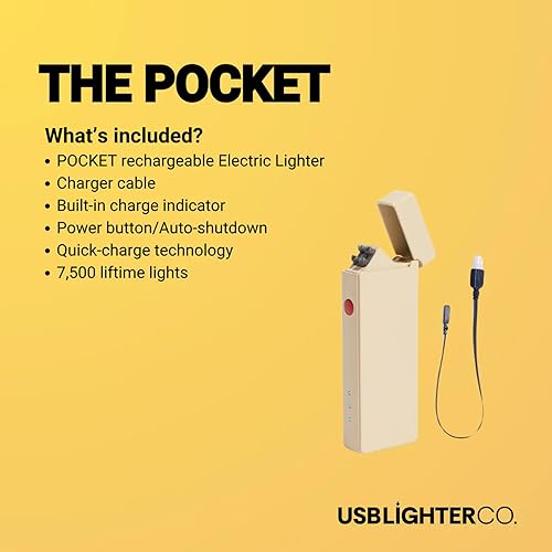 Miniatura 3 de USB Lighter Co. - Encendedor eléctrico de bolsillo de doble arco, resistente al viento, sin llama, recargable por USB, portátil, para velas,