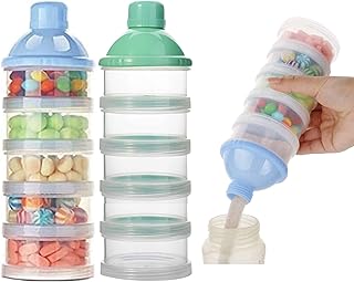 2PCS 5 Layers Baby Milk Powder Dispenser,Milk Powder Pots, Formula Dispenser Portable Milk Powder Formula Dispenser Container Pot Box Milk Cans Snack Storage Box for Travel, BPA Free