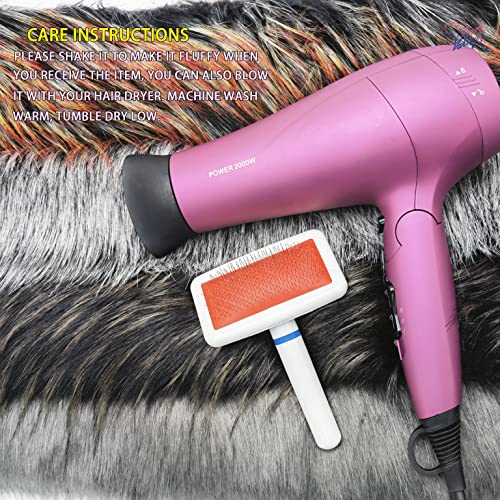 Furryvalley Faux Fur Trim Raccon Fox Fur Ribbon Craft Furry Stripe For Slippers Slides Fringe 2 Yards (Light Gray) #TOP3