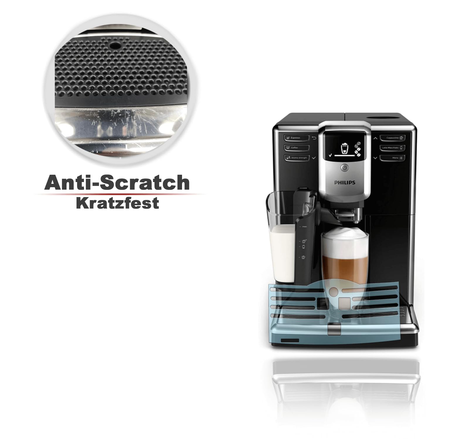 Blacha ociekowa ochrona przed zadrapaniami folia nadaje się do Philips_EP3550-10 Philips Series 5000 LatteGo EP5346/10 -EP5345/10 - EP 5340/10 - EP5335/10 - EP5334/10 - EP5333/10 - EP5333 0/10 -