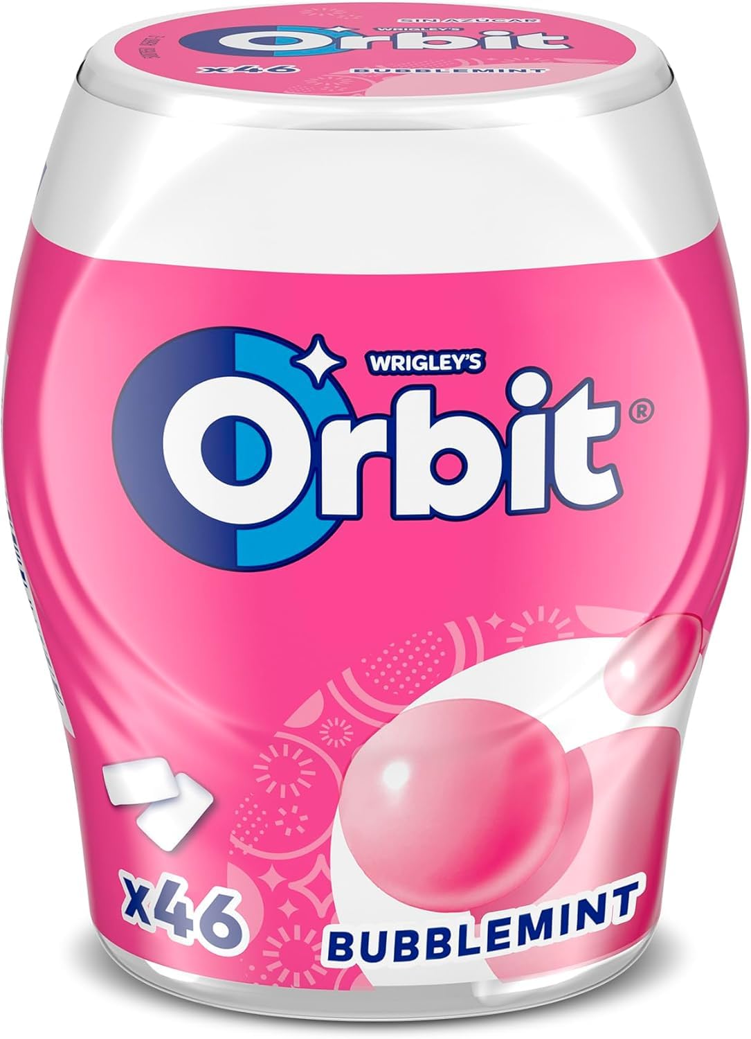 Orbit Bote de Chicles Sin Azúcar Bubblemint, Afrutado, Fresco, Intenso y de Larga Duración (6 x 46)