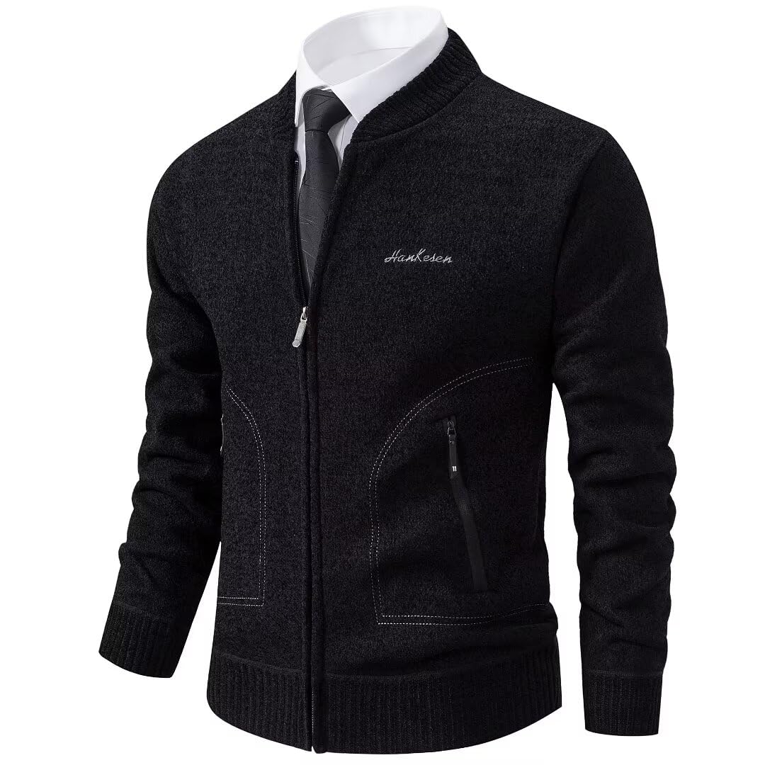Men's Hoodie with Hood, Pullover, Knitted Sweatshirt, Cardigan, Casual Winter Hooded Pullover, Knitted Jacket, Fleece Inside, Outdoor Men's Hooded Jacket for Hoodie-picture-21
