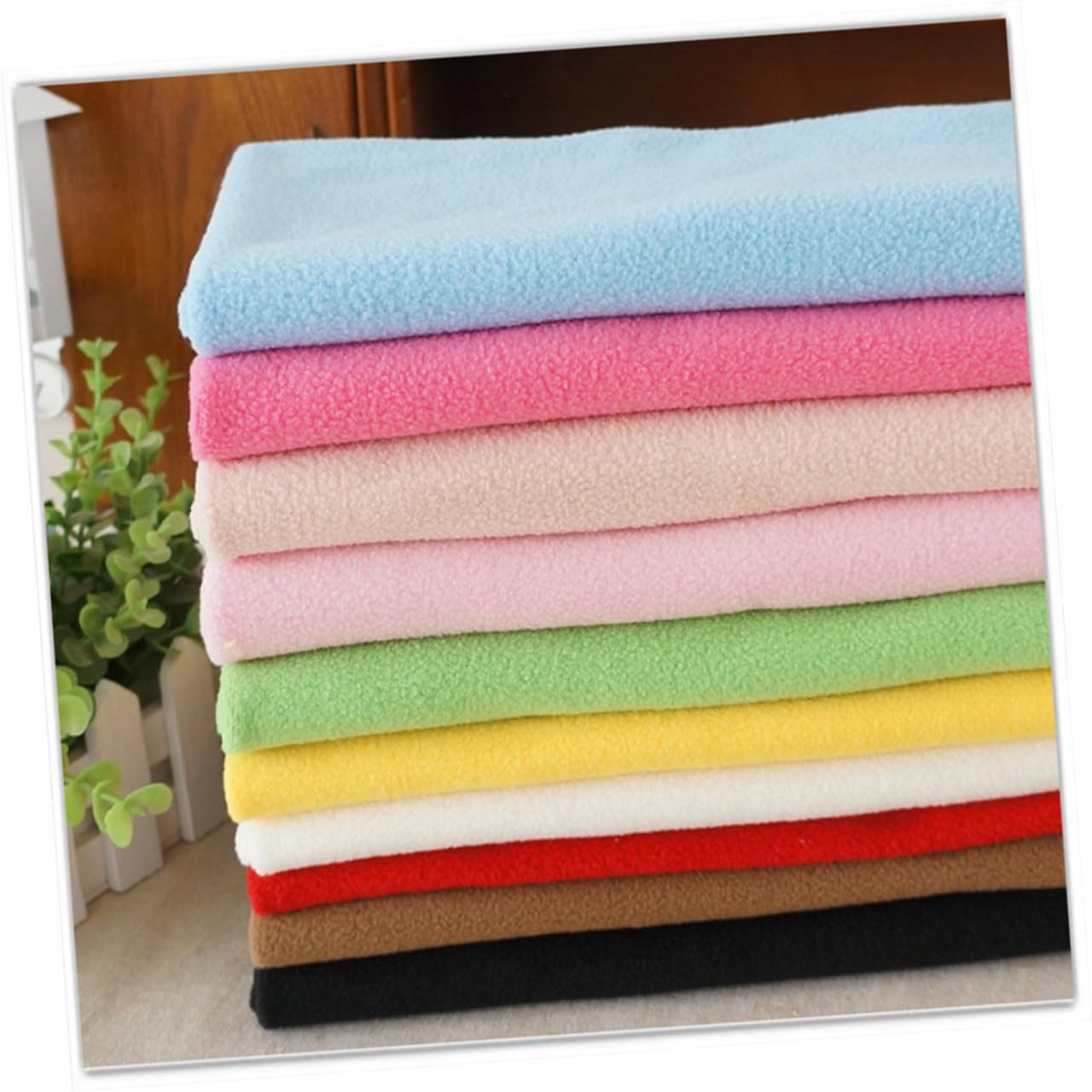 SEWACC 10 Stück Bunte Fleece Stoffe für Nähen und Patchwork Selbstgemacht Zubehör für Frauen und Mädchen Handgefertigt 10stücke Zufällige Farbe