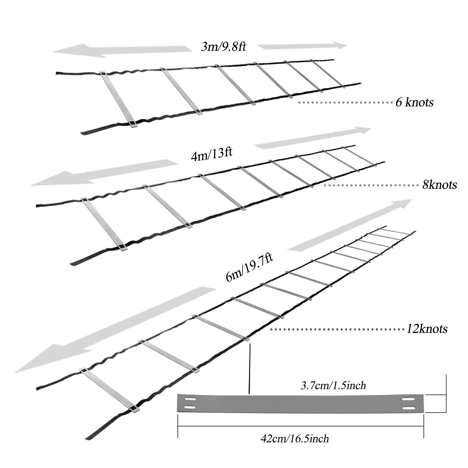 Outroad Speed Agility Training Ladder 6 Ringen Set, Agility Voetwerk Training en Snelheid Hurdles Ladder, Fitnessapparatuur Sport Workout Thuis Gym, Oranje