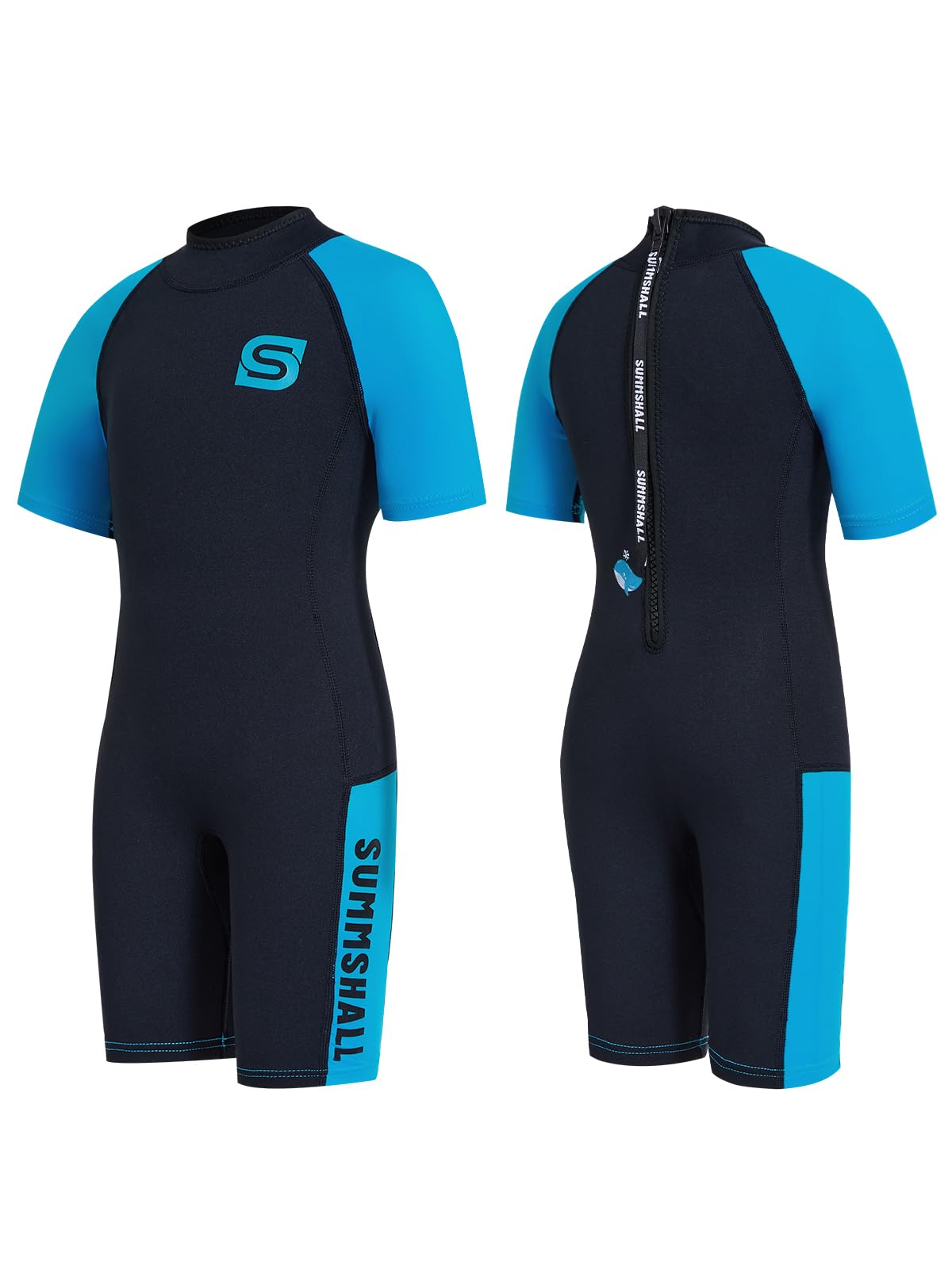 Summshall Kids Wetsuit 2mm Shorty Neoprene Thermal Swimsuit for Boys & Girls | UV50+ Sun Protection, Soft & Stretchy for Swimming, Snorkeling & Beach Play