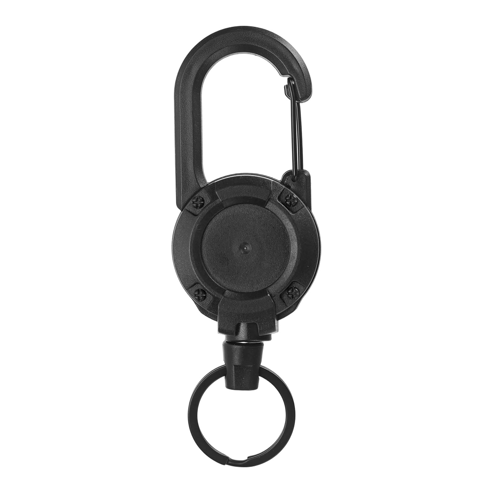 PATIKIL Retractable Keychain, Heavy Duty Retractable ID Badge Holder Badge Reel Key Chain Clip with 23.6" Steel Cord Landyard for Keys Fishing Cycling Hiking Backpack, Black