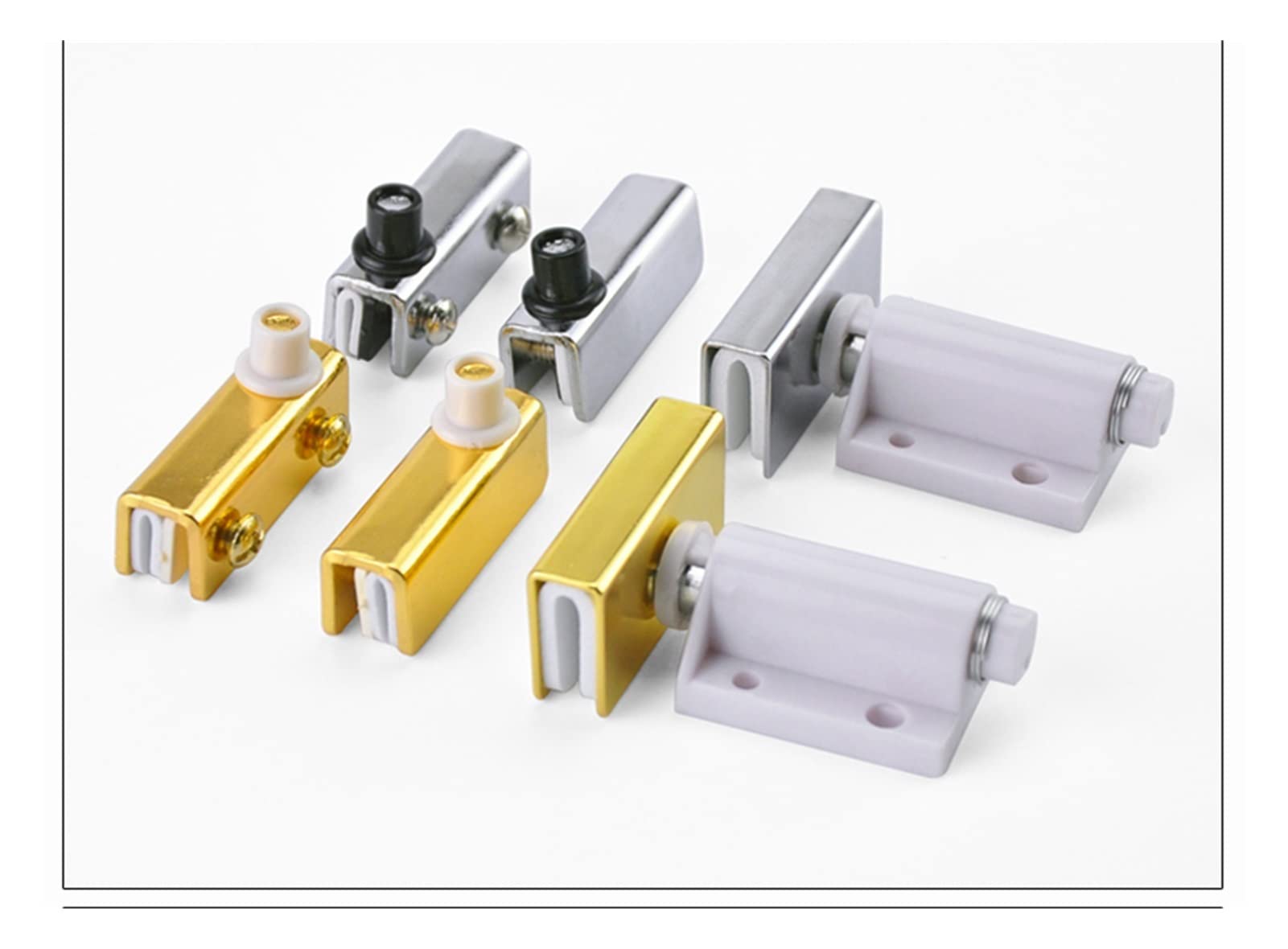 Perno de puerta, cerradura baño, 1 juego herrajes for puertas gabinete, clip vidrio, eje for muebles, cierre succión for, táctil abierto, botón accesorios hardware(D)