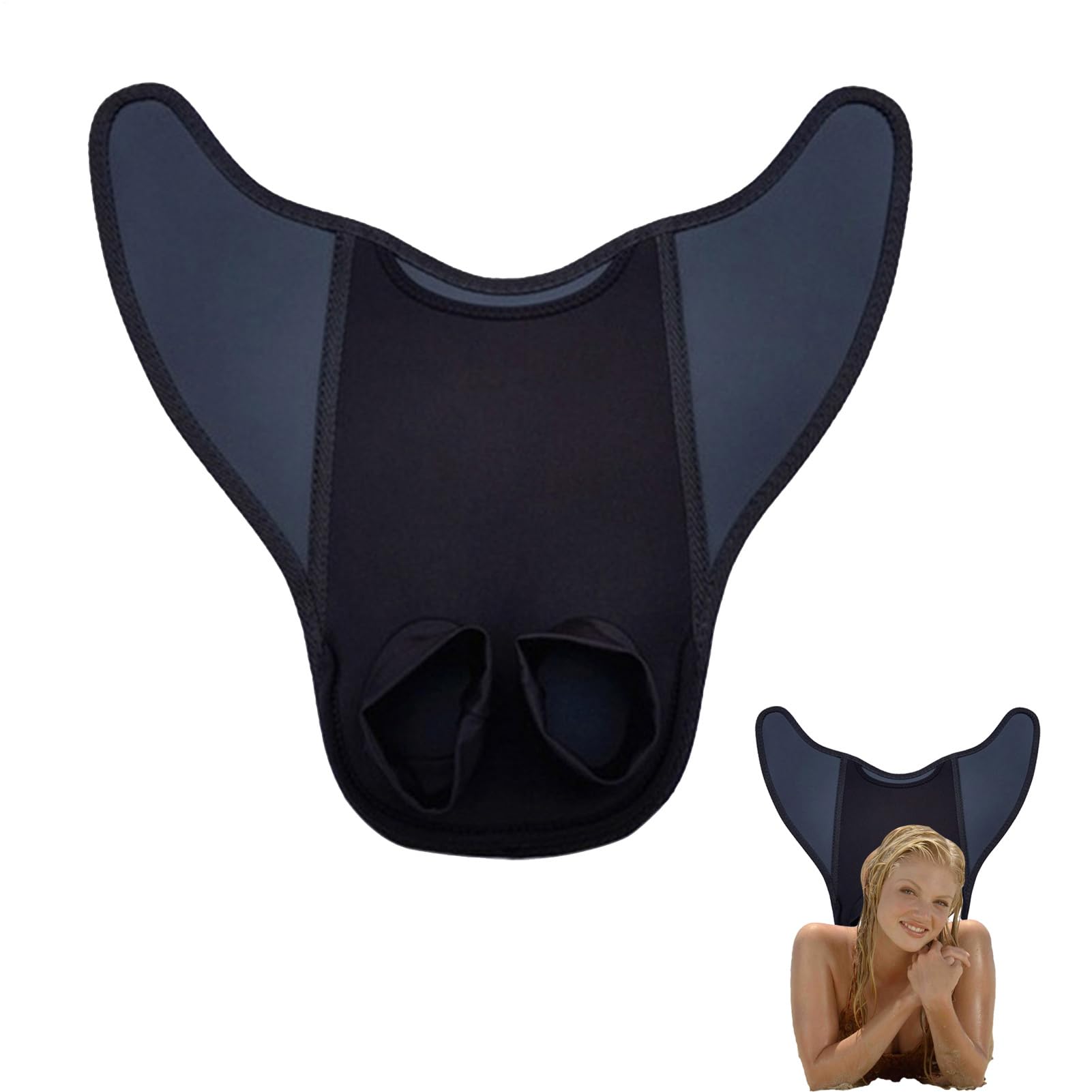 Aletas De Natación Piscina, 48x44cm Aletas De Natación Sirena Para Adultos, Diseño De Sirena Ajustable, Monoalina De Entrenamiento Para Adultos, Equipo De Buceo Profesional Con Snorkel