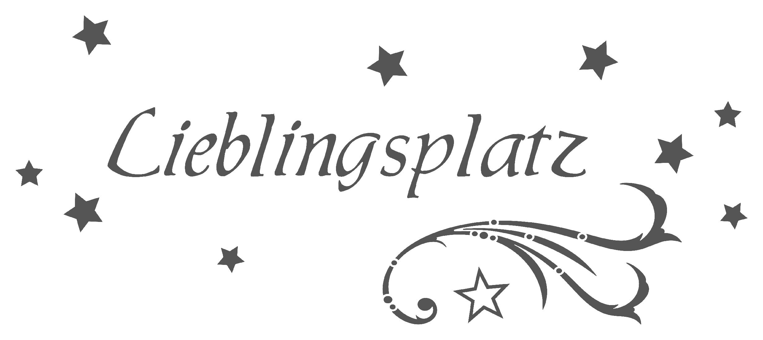 timalo® Wandtattoo fürs Wohnzimmer 'Lieblingsplatz mit Sternen' | 68011-a1-dunkelgrau-200x84