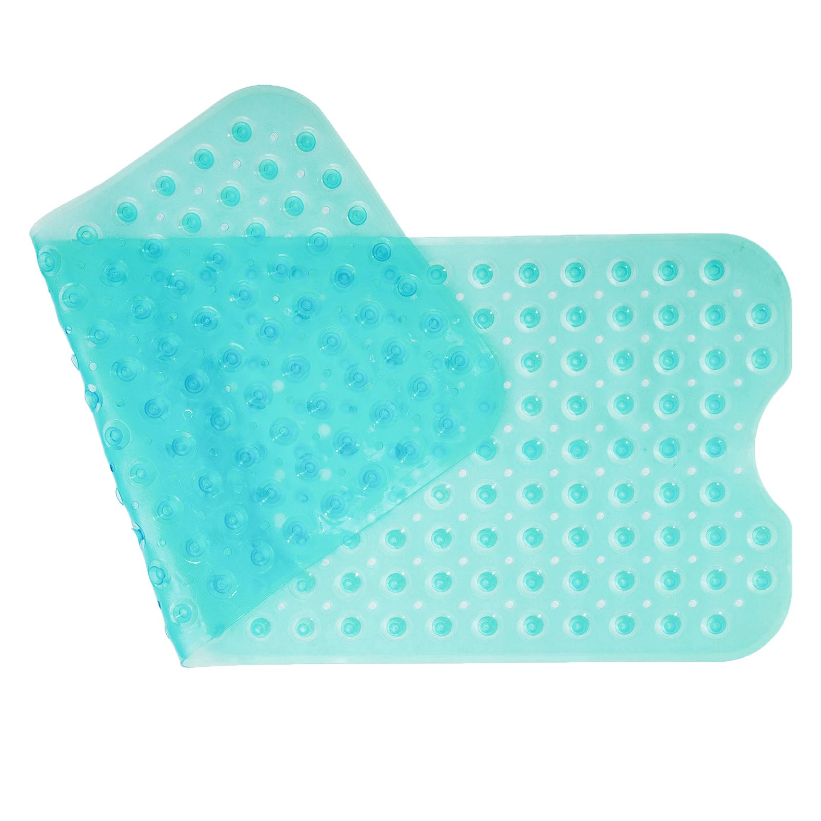 100 x 40 cm Bath Mat Non Slip, Bathroom Bathtub Mats for Tub, 200 Strong Suction Cups and Drain Holes, Machine Washable Shower Mat For Kids And Elderly (green)
