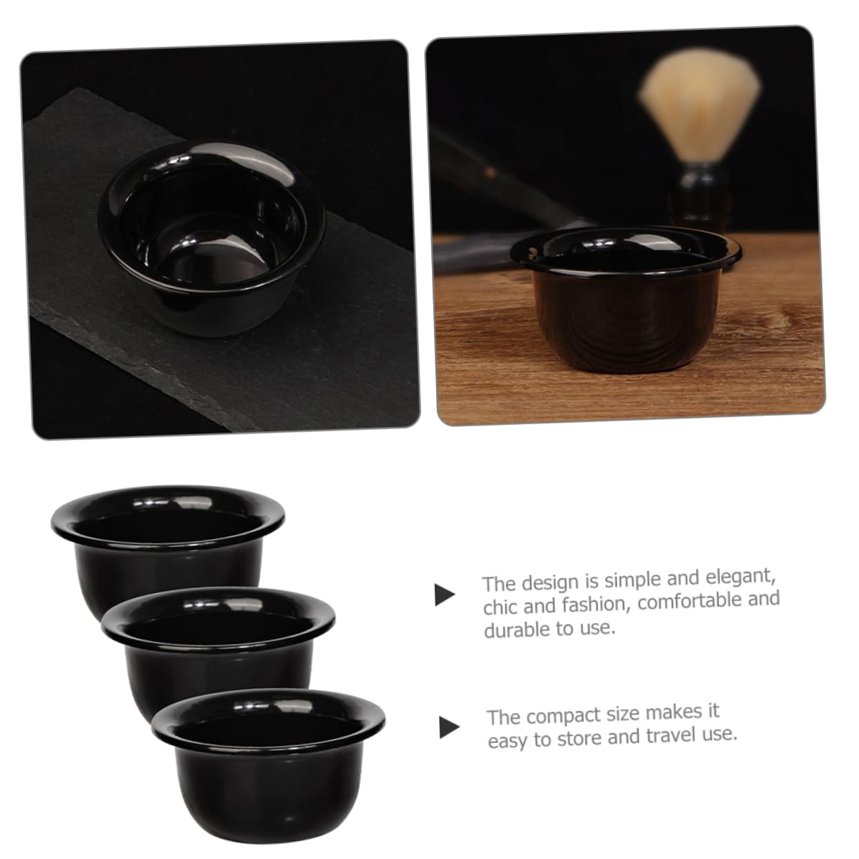 IWOWHERO Men's Shaving Bowl Set 3pcs Shaving Mug for Men Reusable Shave Bowl Barber Shop Accessory
