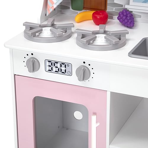 Miniatura 19 de Delta Children Tiny Chef Play Kitchen - Juego de cocina de juguete con perillas realistas que giranhacen clic, horno, fregadero, microondas y 15