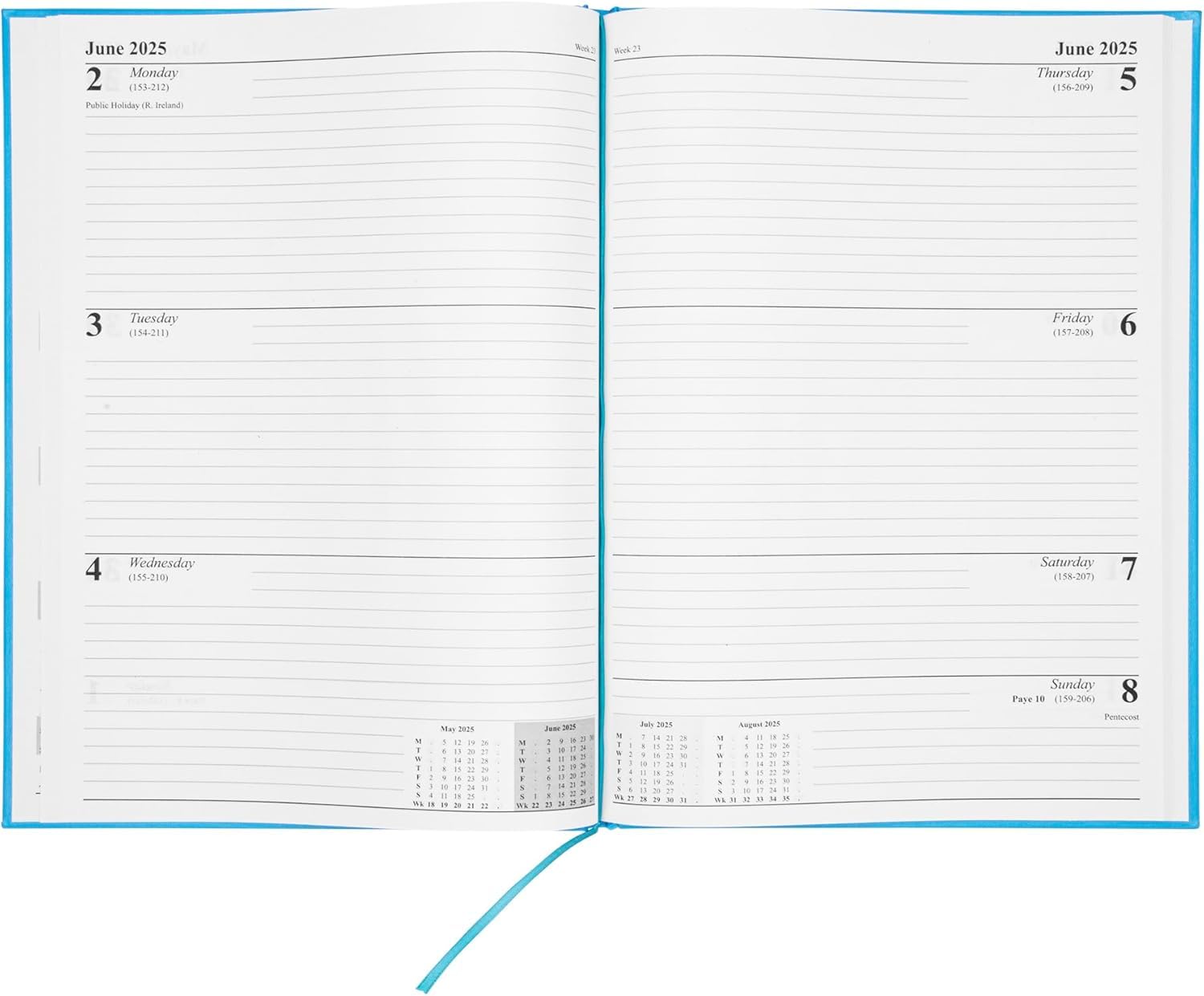 Top Sale 2025 A5 Week To View Yearly Diary with Hard Cover and Matching Ribbon Marker (Red) - Image 4