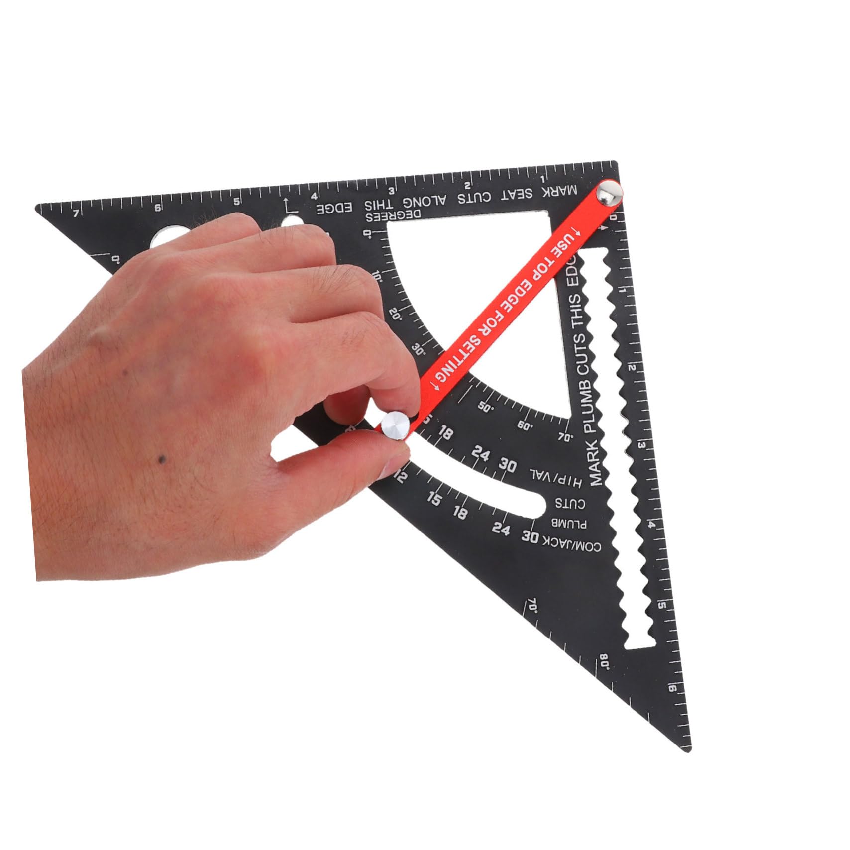DOITOOL Regla Triangular de Aleación de Aluminio de 7' para Carpintería Herramientas de Medición Ajustables Medición Precisa de Ángulos