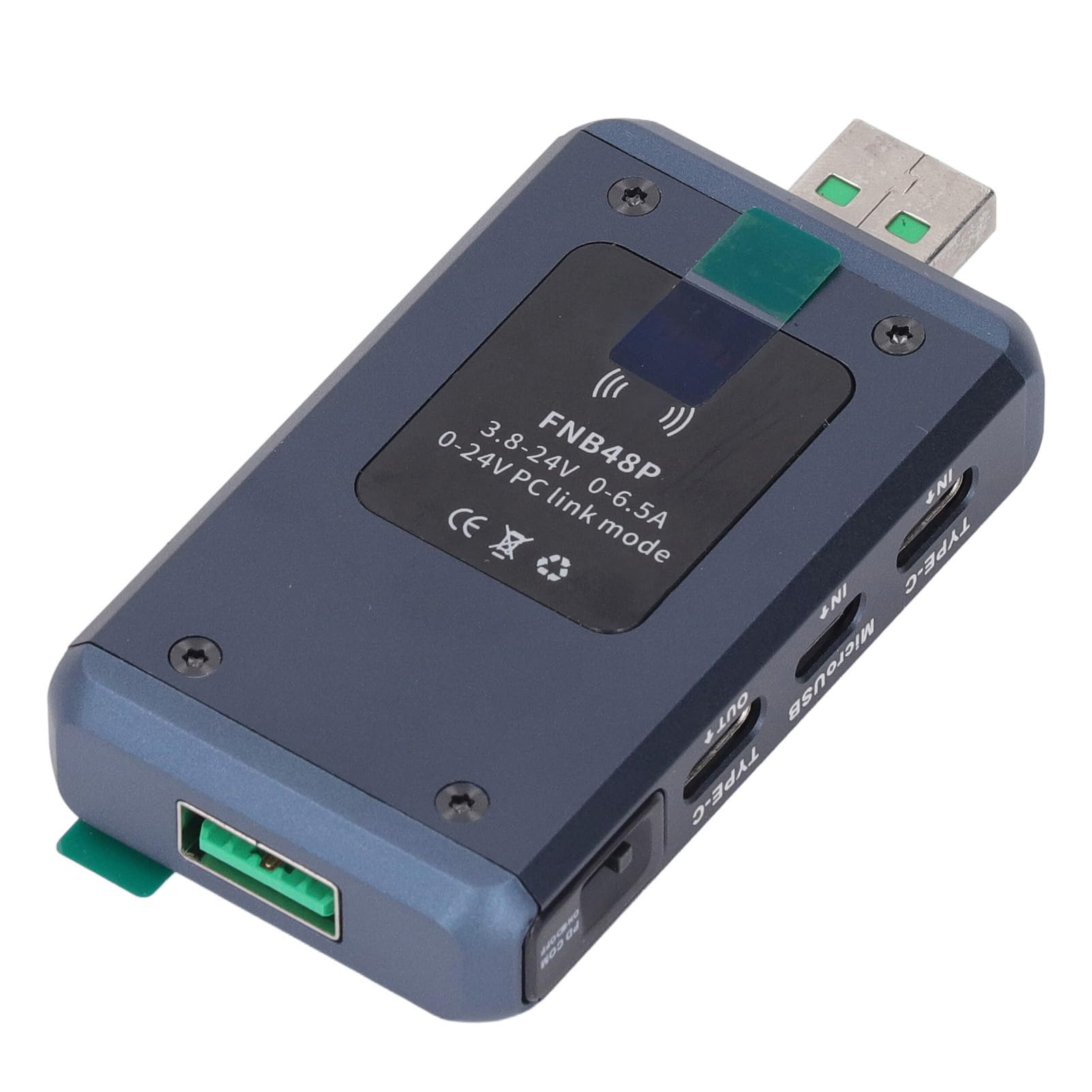 Generic Tester USB z Kolorowym Wyświetlaczem, Wielofunkcyjny Multimetr Napięcia i Prądu do ładowania urządzeń, 3 Porty, Metal, 1 X Tester