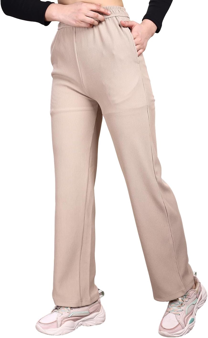 Women’s Corduroy Pants | High-Waist, Relaxed Fit | Chic & Comfortable Everyday Wear | Elegant Fit for Office & Casual Wear(Knits_007_32)