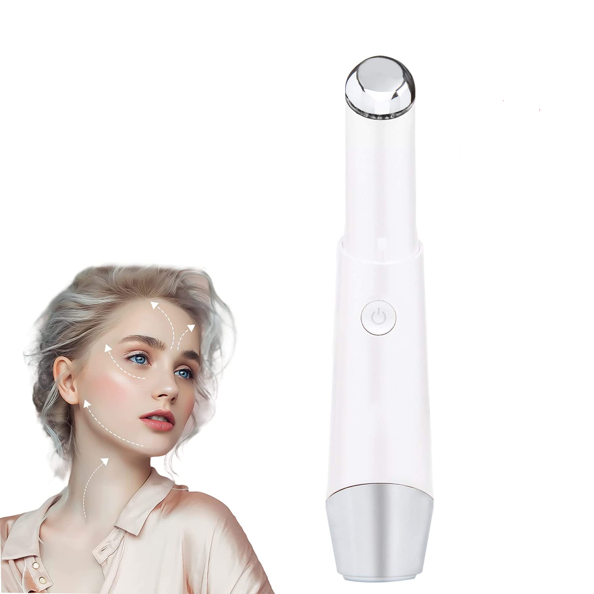 MAKINGTEC Eye & Face Massager Tool/Pen, Heated/Warm, Vibration, Anti Aging, Firm/Tone, Eye Fatigue, Puffy Eyes/Dark Circles/Eye Bags, Smooth Lip Wrinkles, Enhance Product Absorption, Acupressure