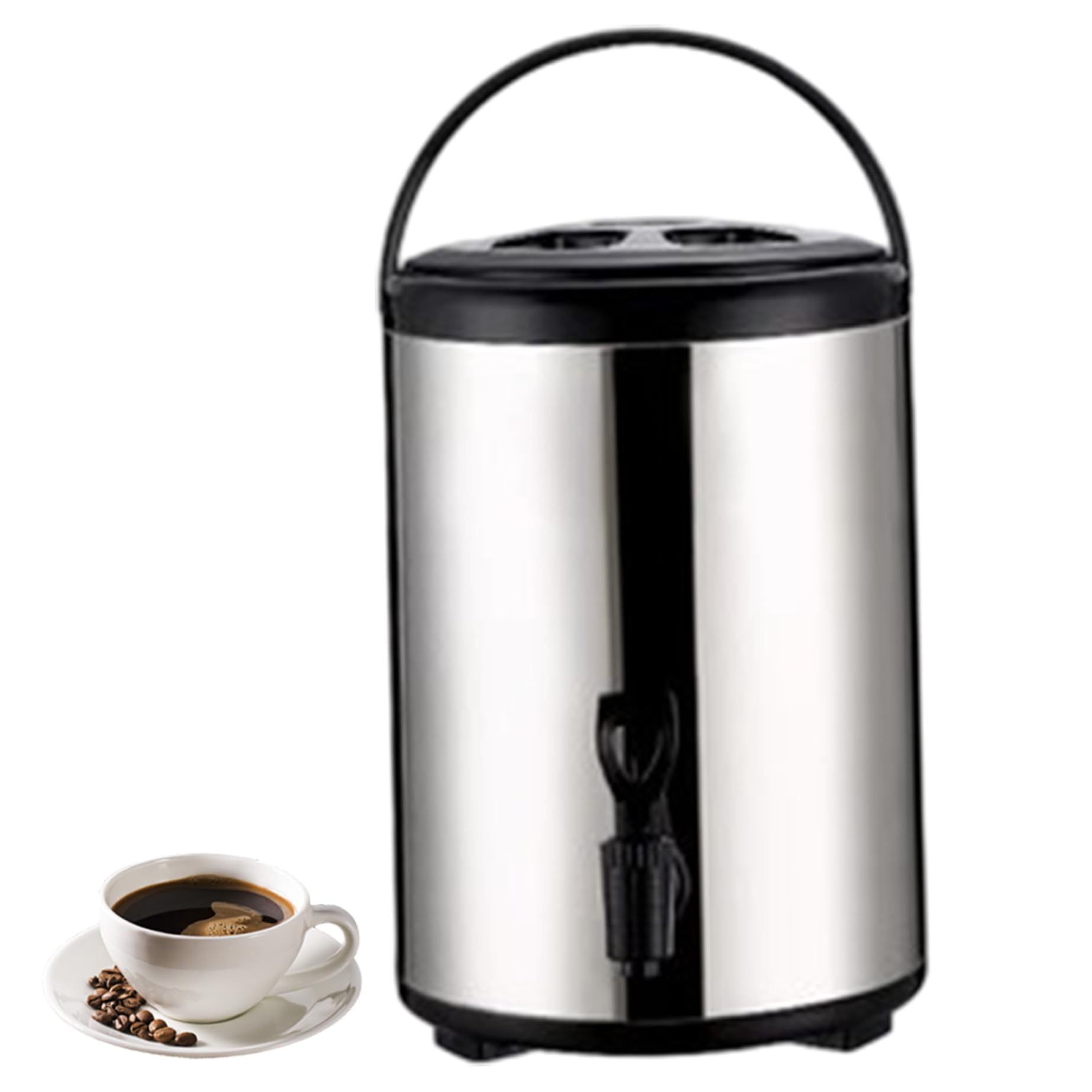 Dispenser Acqua Calda, Dispenser Acqua Calda 6L Urna Isolata con Rubinetto e Maniglia Tè in Acciaio Inossidabile per Caffè Tè Latte Freddo Succo, Bevande