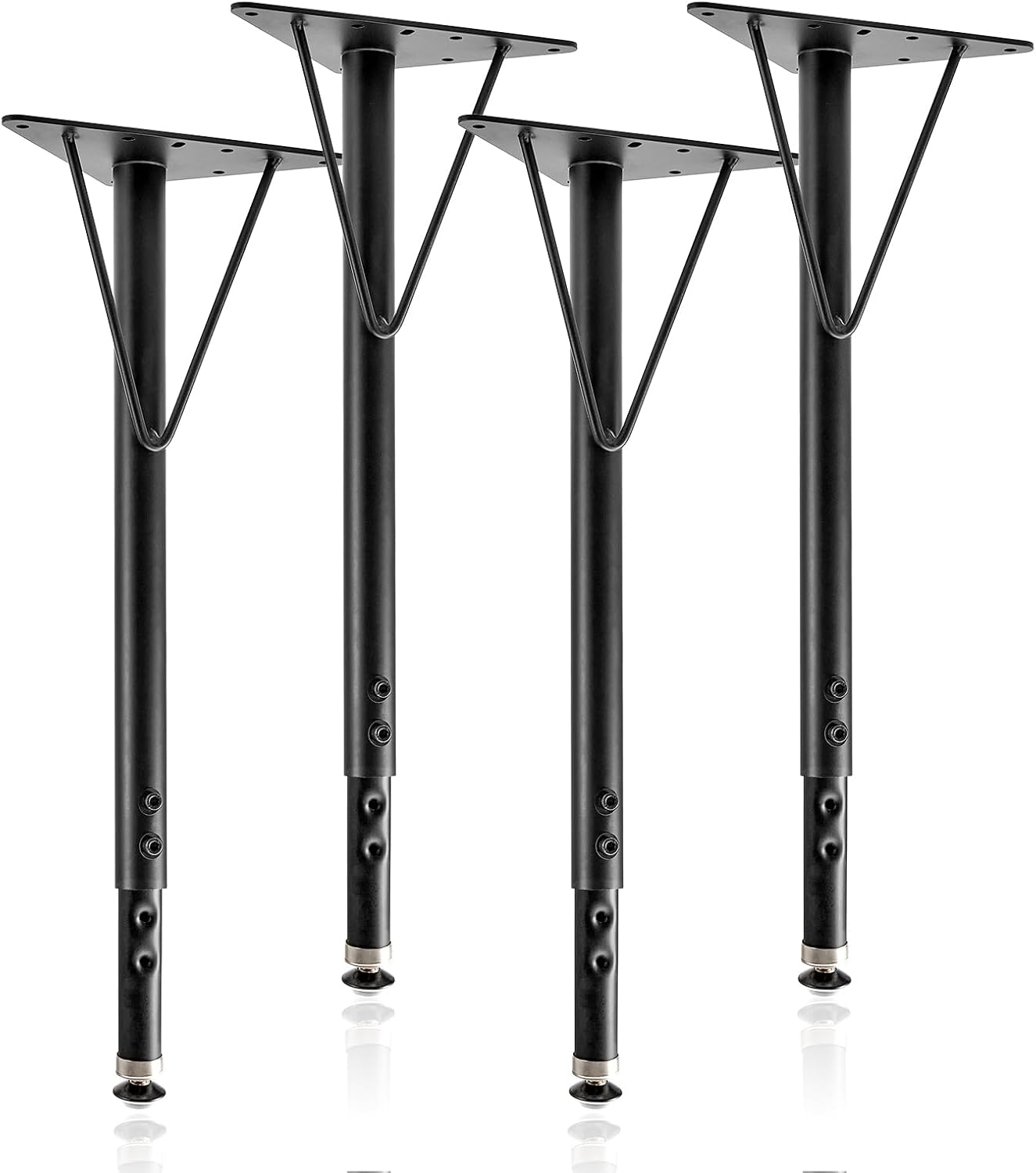 Adjustable Table Legs 19-30 Inch,Heavy Duty Steel Furniture Legs for DIY Desk/Table/Workbench,Max Load 450lbs - Set of 4