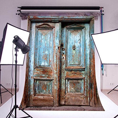 Lb 5X7Ft Vinyl Vintage Shabby Backdrop Rustic Farmhouse Old Door Backdrops For Photography Kids Baby Portraits Photo Booth Shoot Video Studio Props #TOP2