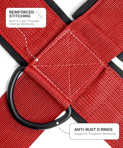 Image of DMoose Fitness Neck Harness for Weight Lifting - Soft Padded Head & Chin Strap with 30 inch Heavy Duty Steel Chain - Neck Exerciser, Trainer & Strengthener to Support Injury Recovery (Red)