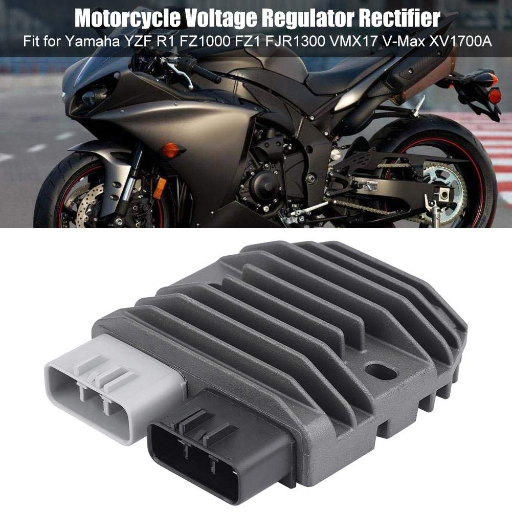 Aramox Raddrizzatore Regolatore di Tensione per Moto, in Lega di Alluminio, Compatibile con YZF R1, FZ1000, FZ1, FJR1300, VMX17, V-XV1700A