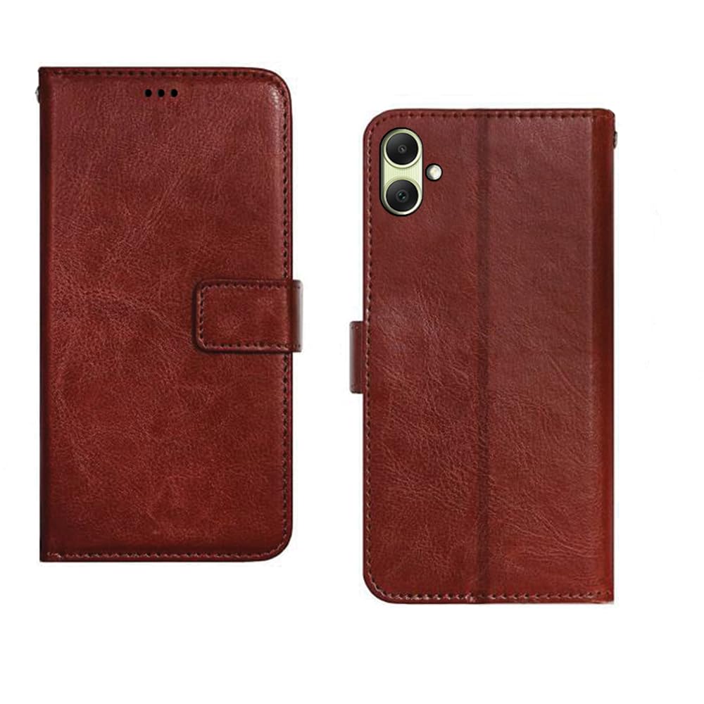 Inktree Samsung Galaxy A05 Flip Cover | Premium Leather Finish Flip Cover | with Card Pockets | Wallet Stand |Complete Protection Flip Cover for Samsung Galaxy A05 - Brown (B0CNHF2SNH) Amazon Price History, Amazon Price Tracker