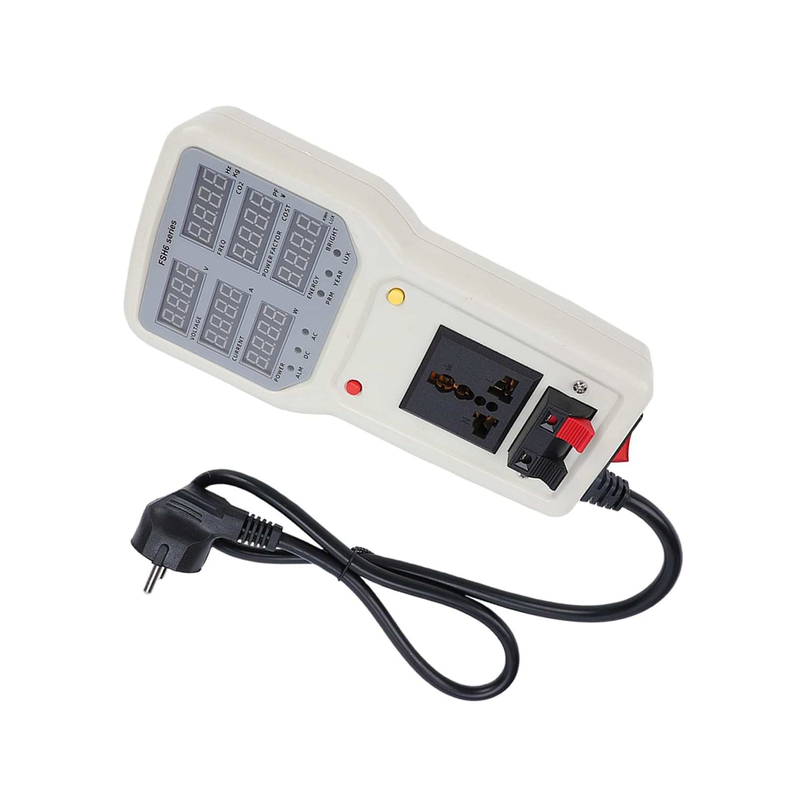 Hyuduo Miernik światła LED, Ręczny Miernik Mocy ABS z Cyfrowym Pomiarem Napięcia Prądu, 0 do 50000 LX 20A 5000W, Wtyczka UE dla Elektryków Testujących światło LED (Norma europejska)