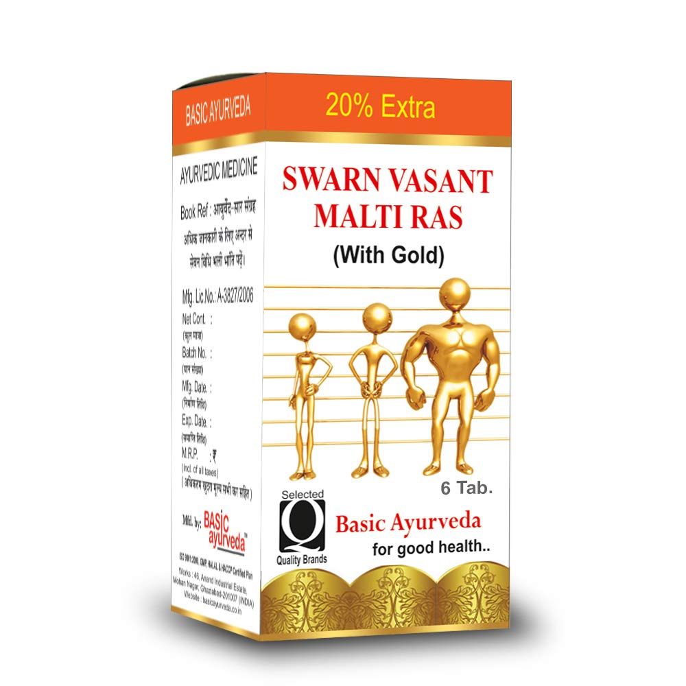Basic Ayurveda SWARN VASANT MALTI RAS - 6 Tablets - Image 2 thumbnail