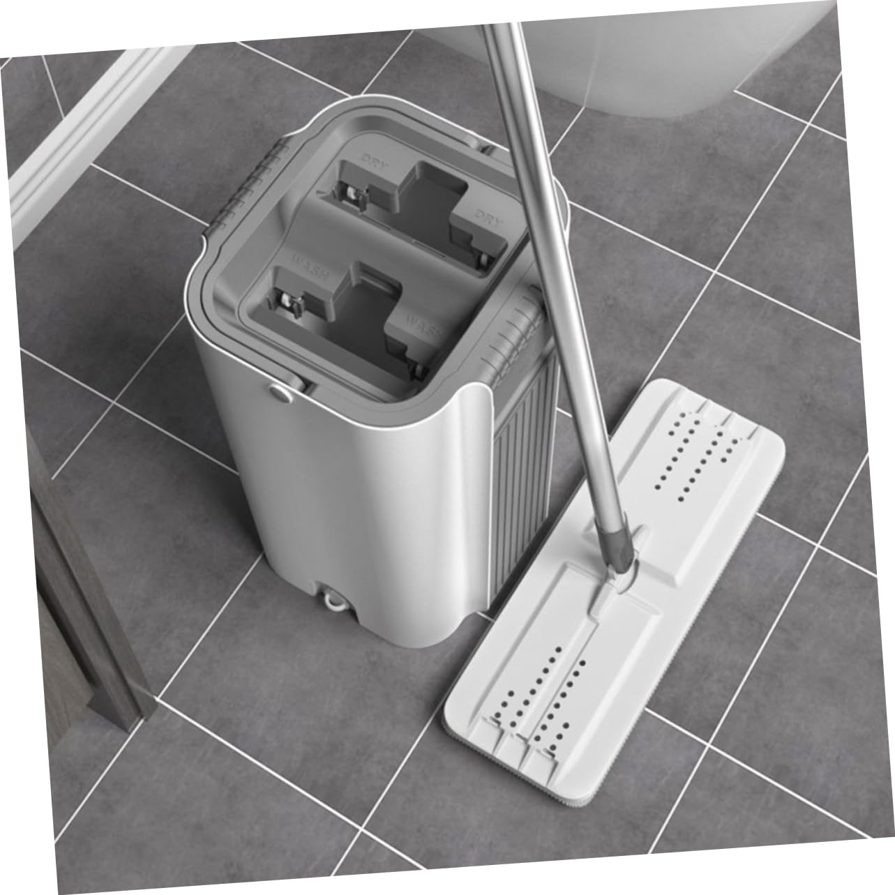 Cabilock 1 Juego Fregar Trapeadores De Piso Fregona Plana Fregona Seca De Piso Fregona De Limpieza del Hogar Trapeador De Polvo De Mano Plumero Acero Inoxidable Accesorios Familiar