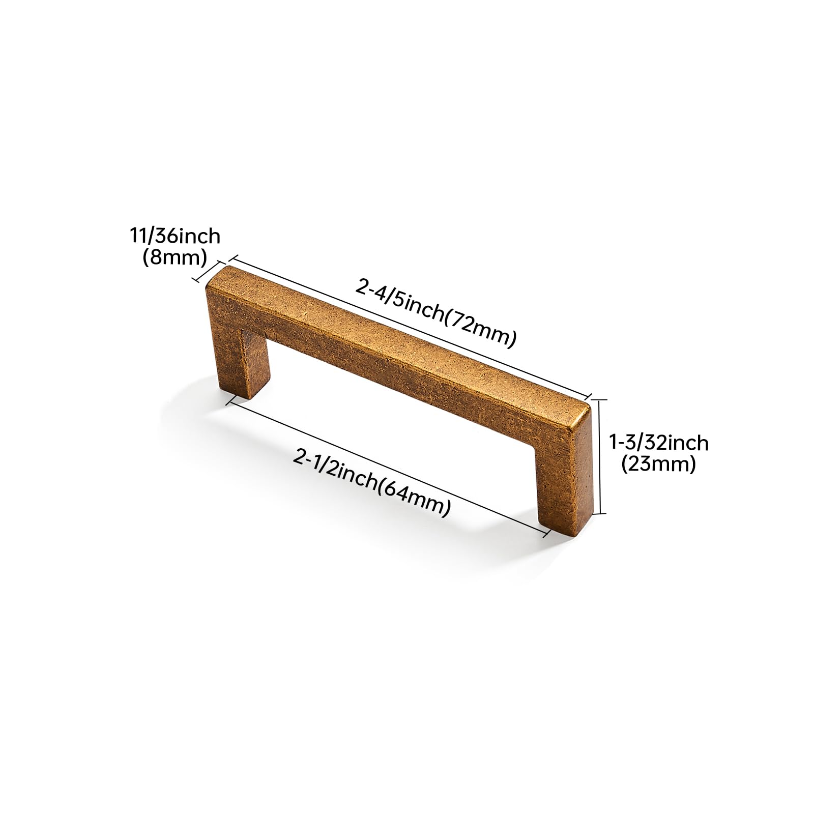 KHTUMEWARE-207 Antique Brass Cabinet Pulls CTC 2-1/2 in (64 mm) 2-Pack in Antique Brass — KHTUMEWARE