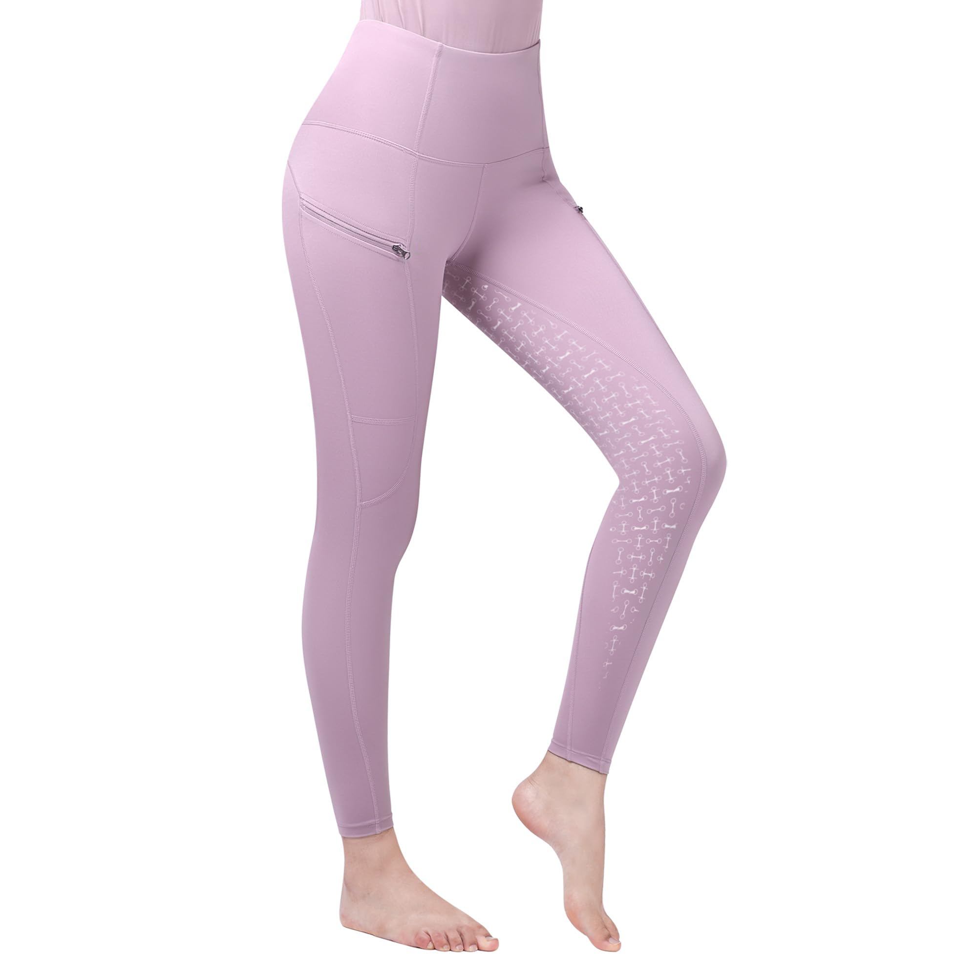 Harrison Howard Pantaloni da equitazione da donna con impugnatura in silicone, leggings a vita alta