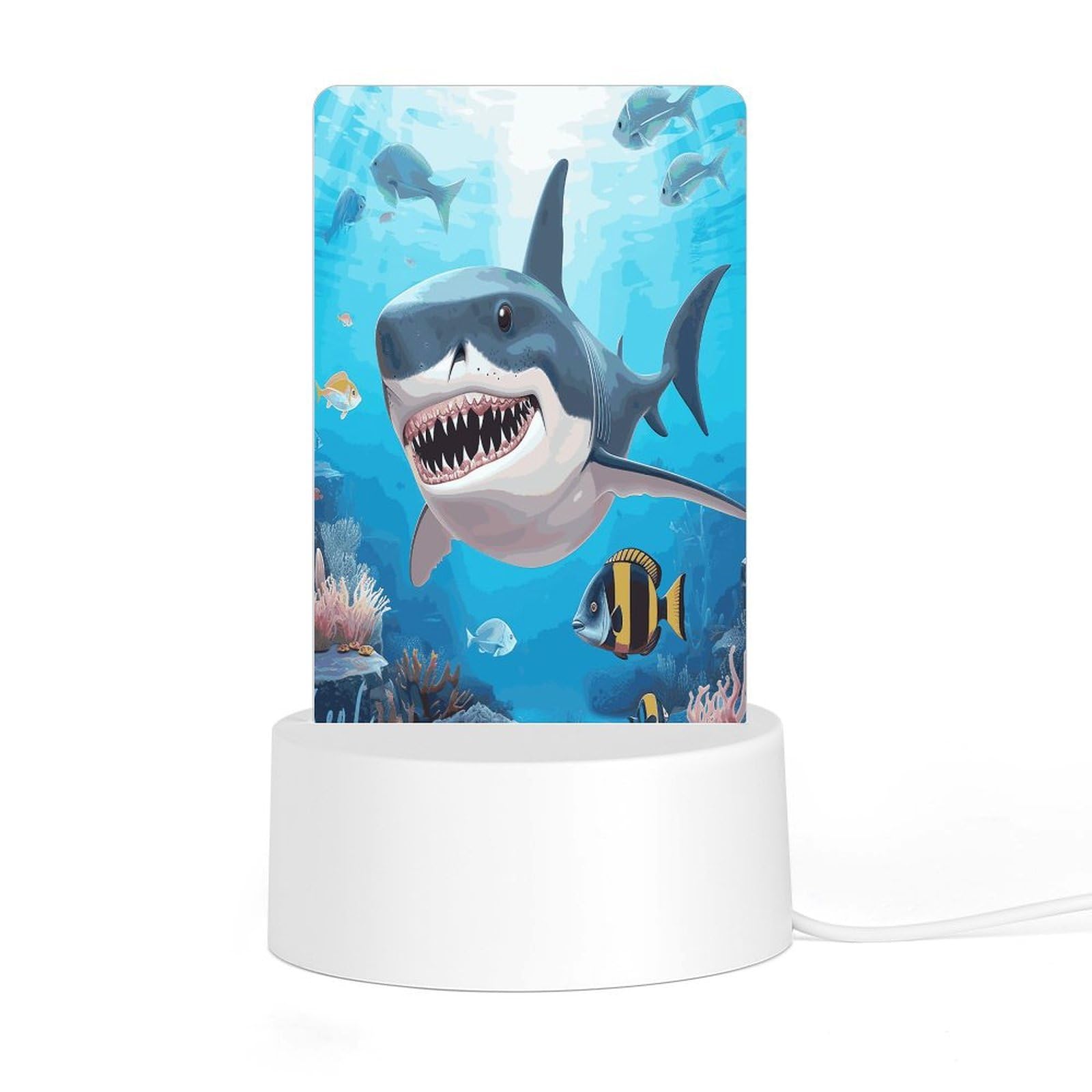 Adfgyerh Style Shark Ocean Theme Night Light Acrylic Material Easy Installation, Home Decor Usb Interface Power Supply, Lamp For Restaurant Bar Cafe Room Decor
