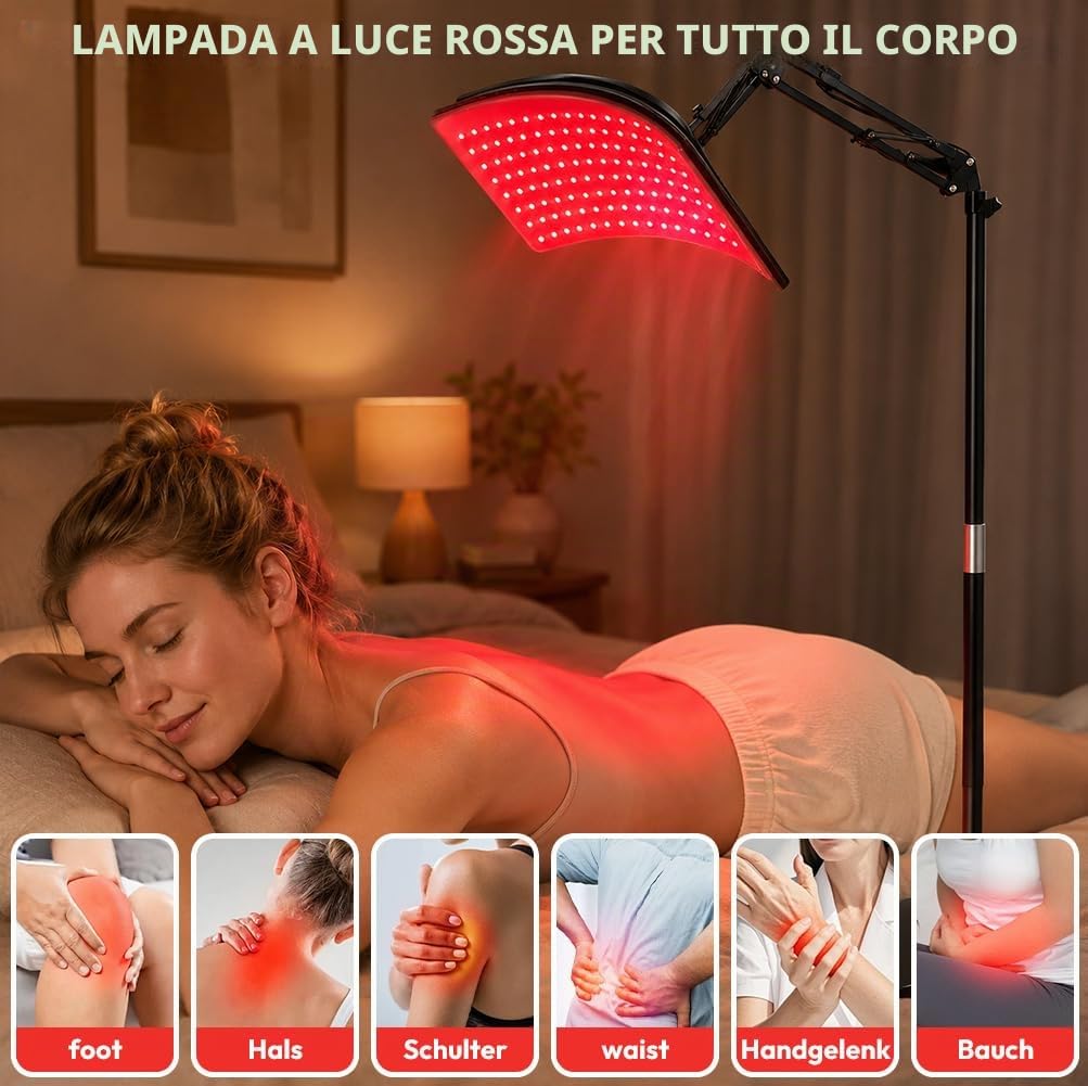 Lampada a luce rossa 630/660/850/940 nm, lampada a infrarossi rimovibile 2 in 1 con 120 LED, 5 livelli regolabili, pad terapeutico multifunzione per vita, gambe, spalle, viso, piedi, pancia e polsi