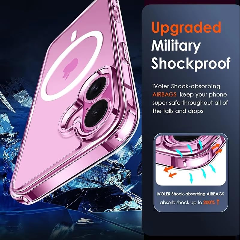 Image of REALCASE Ultra-Hybrid Back Case Cover for iPhone 16 Compatible with MagSafe | Camera Protection | Hard Crystal Clear Back | Shockproof Bumper Cover Case for iPhone 16 (PC & TPU, Transparent)