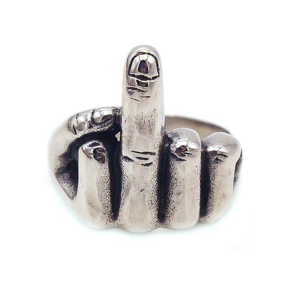 Middle Finger Rings For Men | Luxury Solid Pure Titanium Stainless Steel Ring Jewellery (Stainless Steel, 17-21- 24)-image-33