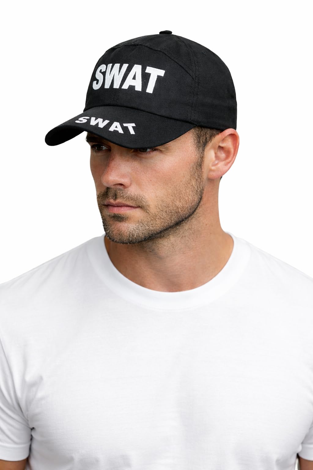 NuJake Adults Fancy Dress S.W.A.T Baseball Cap Adjustable Strap SWAT Team Cosplay Black