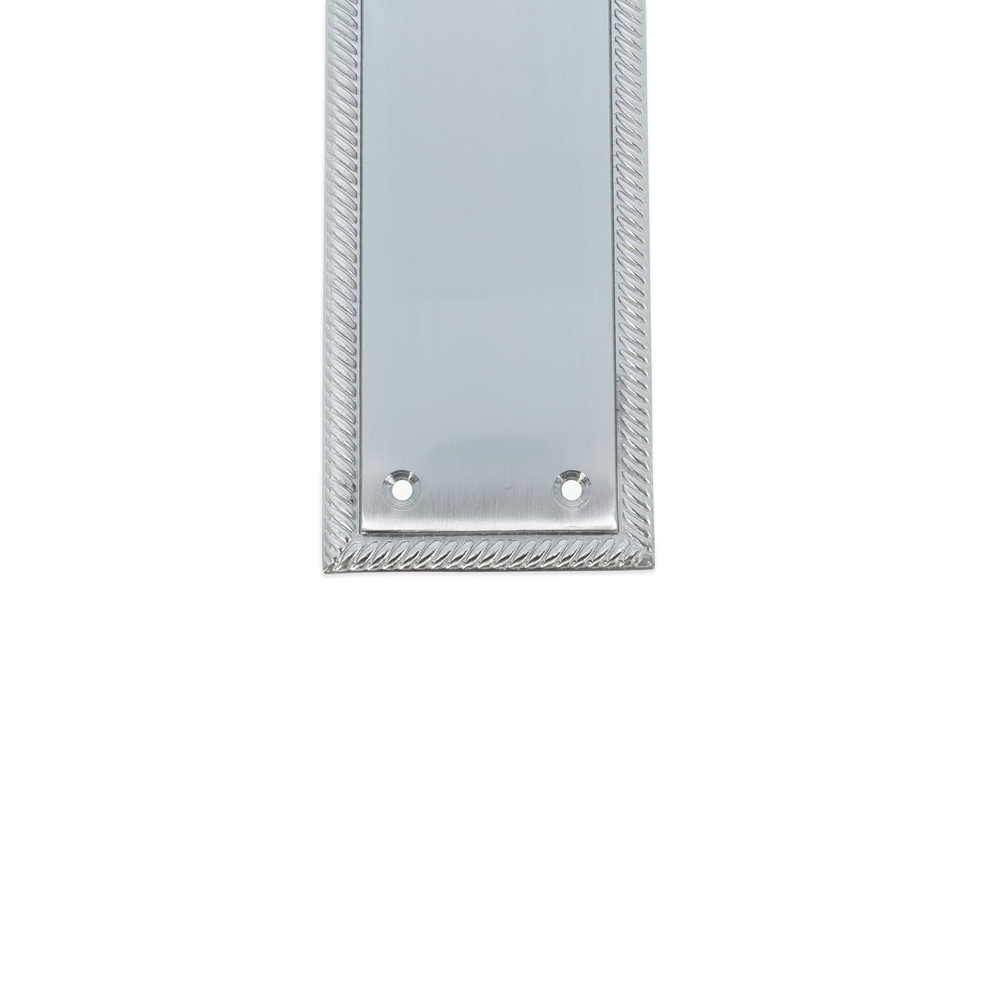 Infinity Decor Protection de porte en laiton chromé satiné avec bords torsadés Georgian 290 x 67 mm – pour portes intérieures et extérieures