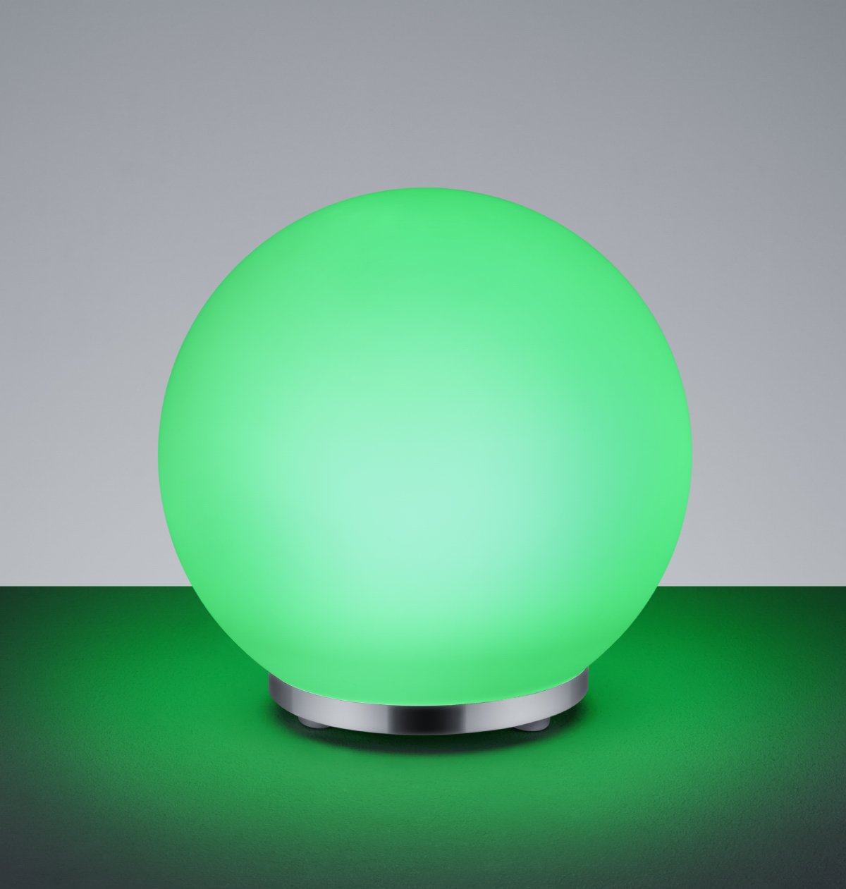 Reality George Lampada da Tavolo, LED, Sfera, Telecomando RGB, Dimmer, 6 watts, Cromo