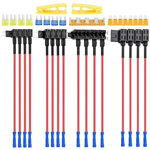 Paquete de 16 tipos ATO ATC ATM APM portafusibles APM, 12 V, para añadir un circuito para automóvil, estándar, mini, micro2 y bajo perfil, con