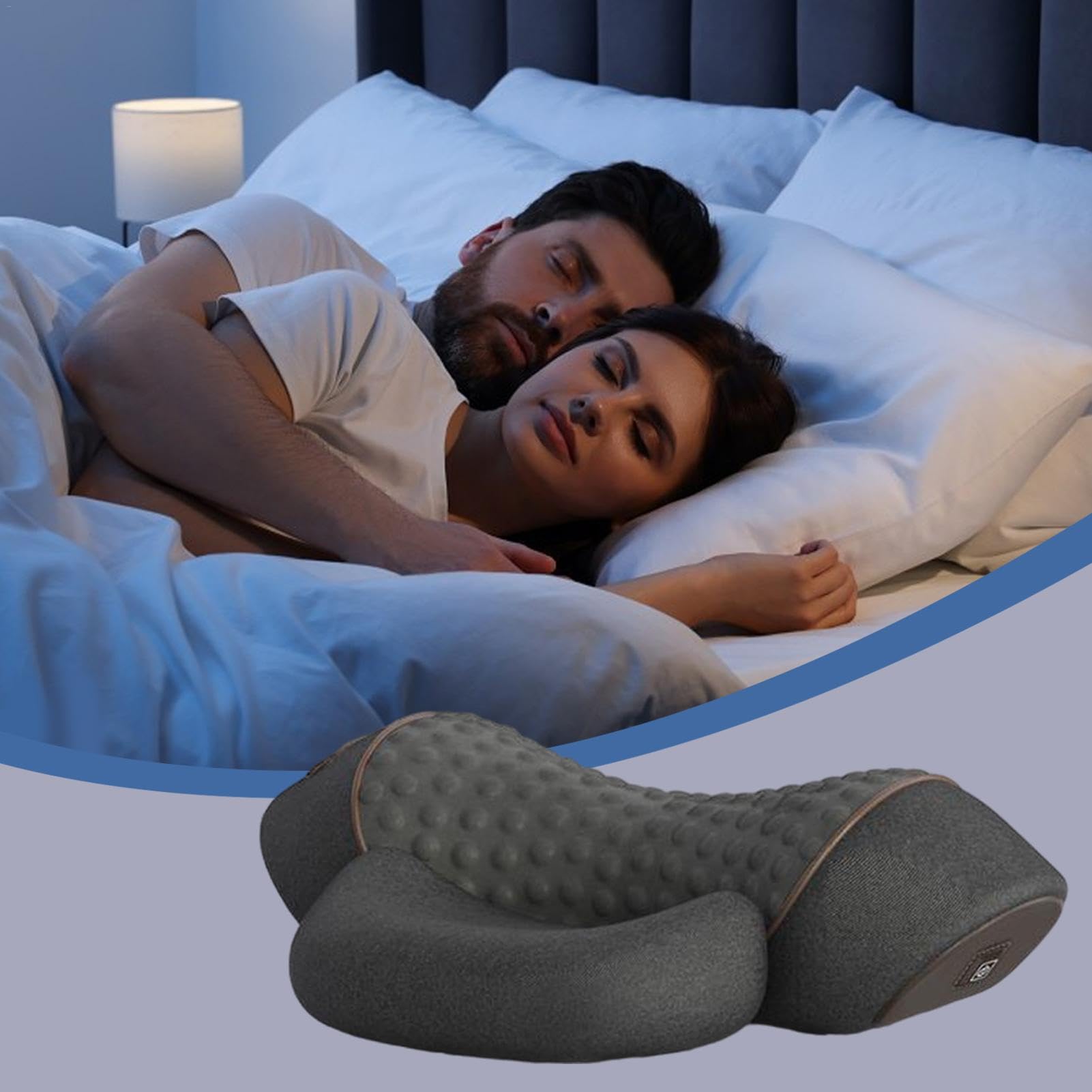 Almohada portátil de espuma viscoelástica, masajeador 3 en 1 para cuello y hombros,almohada masajeadora de espalda.para usar en casa y fuera de ella. (Disponible en versiones estándar y de masaje).