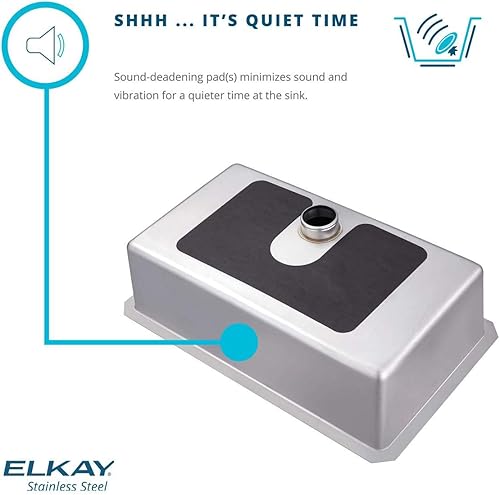 Miniatura 9 de Elkay EFRU2115TC Crosstown - Fregadero de cocina de acero inoxidable de 23-12 pulgadas con estante para lavabo y colador de cesta - Acero inoxidable