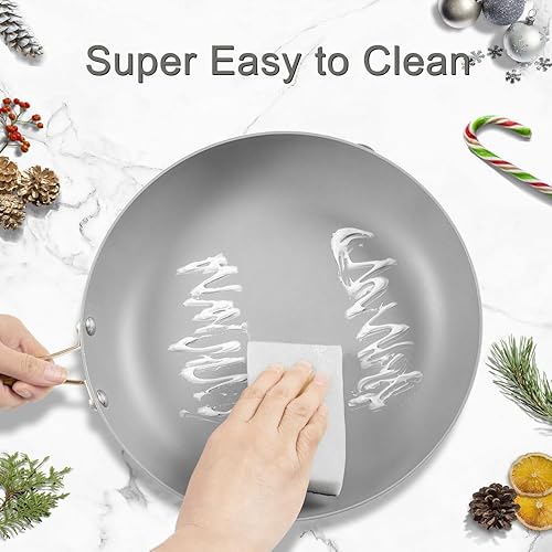 Miniatura 3 de AUDANNE Juego de 9 ollas y sartenes antiadherentes, utensilios de cocina antiadherentes, sartenes de cocina incluyen sartén con tapa, cacerola,