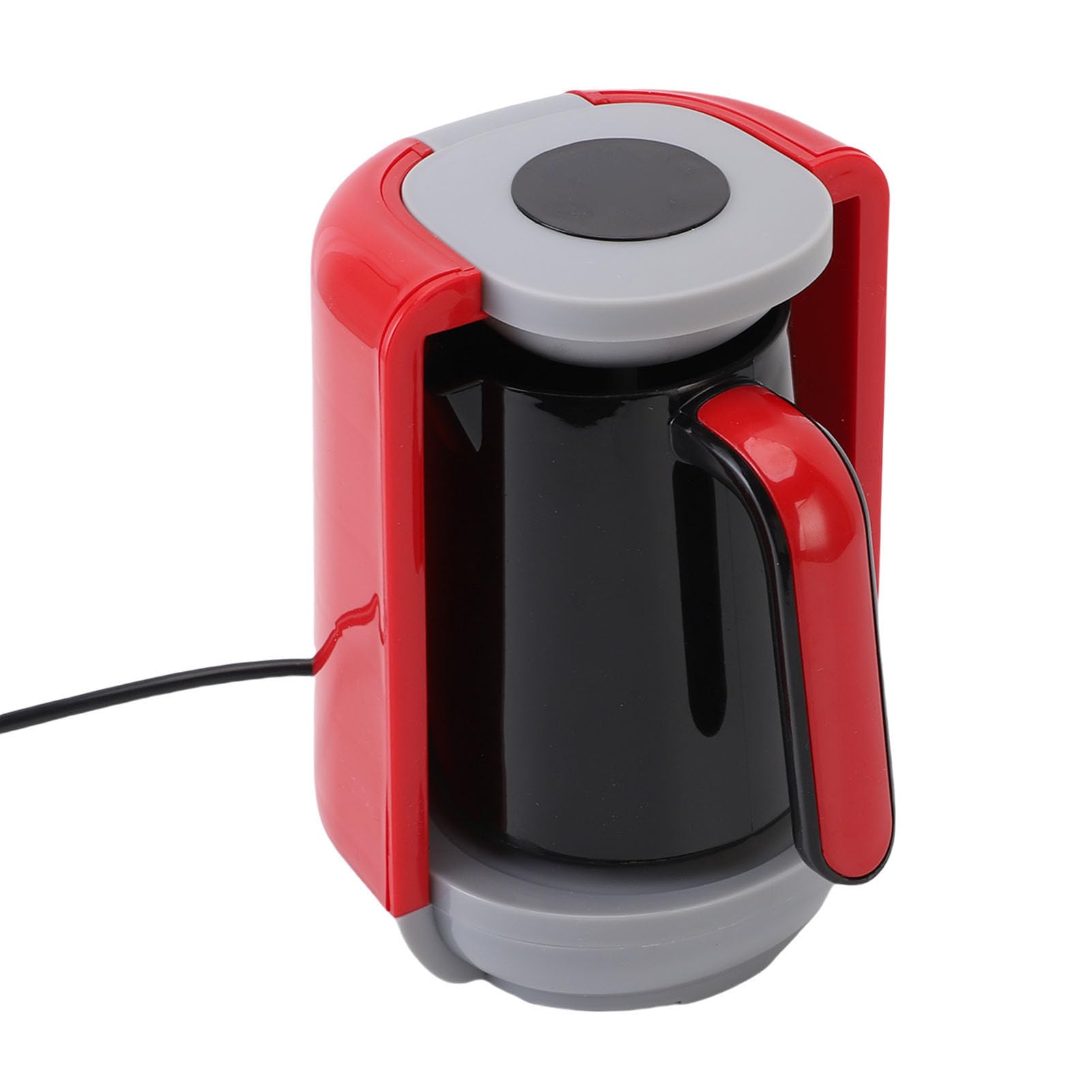Türkische Kaffeemaschine, 5 Tassen Elektrische Türkische Kaffeemaschine mit 3 Heizung, LCD Display Flip Top, Tragbarer Heißer Getränkehersteller für Griechische Kaffeekarten (EU-Stecker)