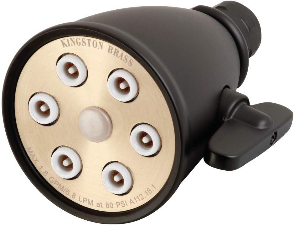 Kingston Brass K138A0MB Shower Scape 2-15/16-Inch Round Adjustable Jet Spray Brass Shower Head in Matte Black