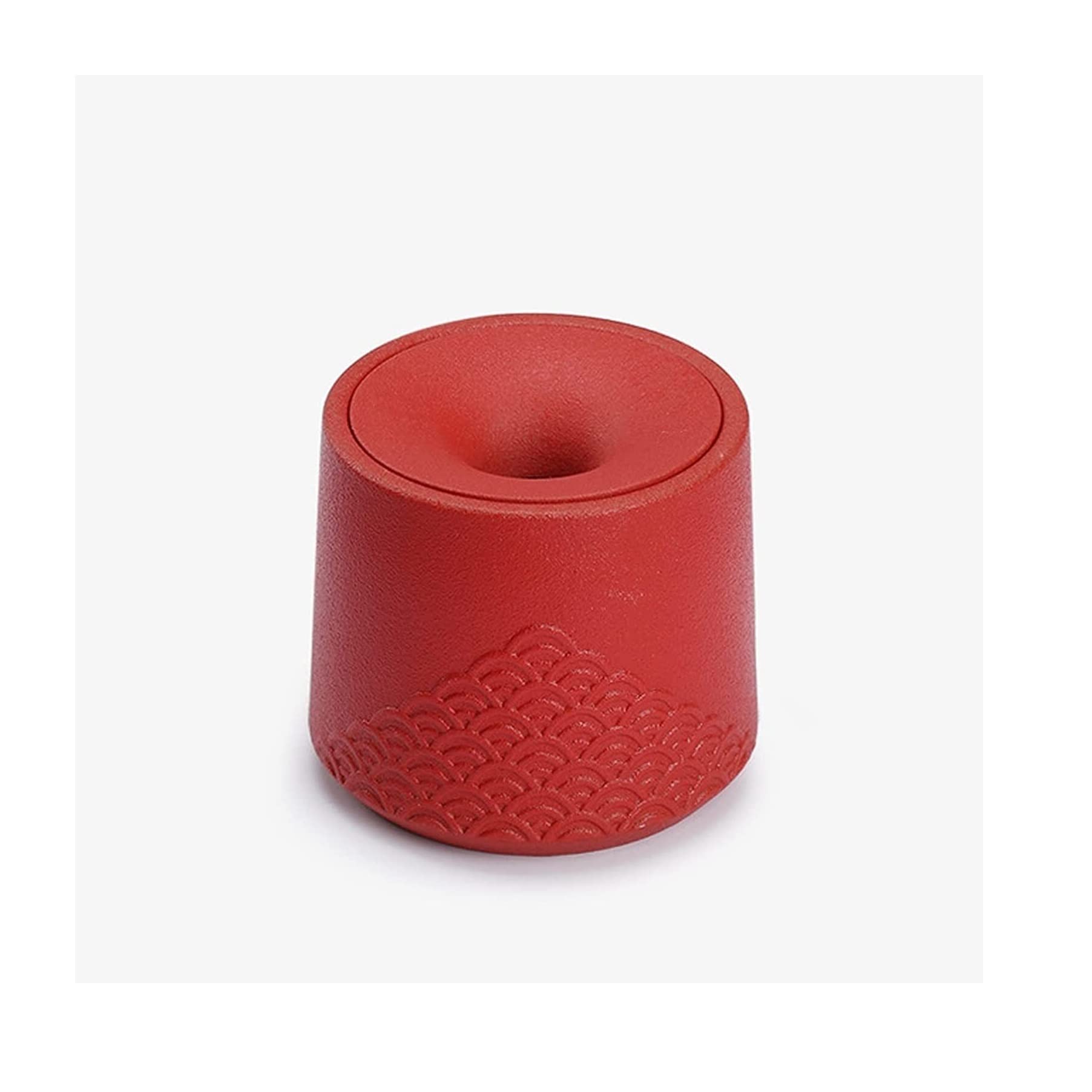 GTHTUHFD Ash Trays Ashtrays Flowerpot Tea Matters,Windproof Ceramic Tray With Funnel Lid Outdoor,Ashtray,Red