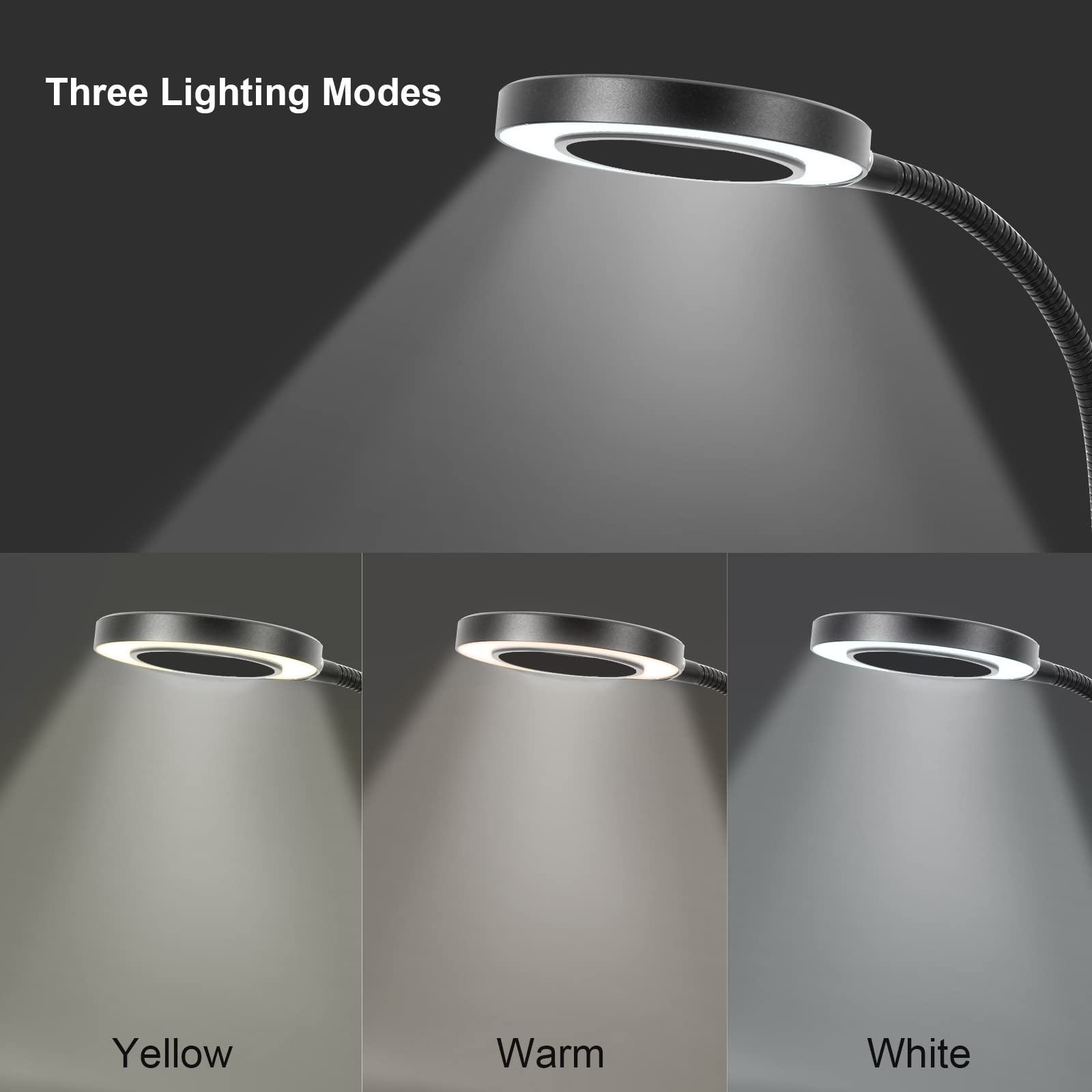 FEITA Helping Hands - Stazione di saldatura a morsetto, lampada con lente d'ingrandimento 3X LED con supporto magnetico per circuiti stampati, base resistente con clip flessibili in filo metallico