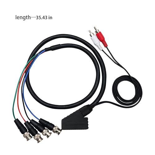 Miniatura 3 de Cable hembra RGB Euro SCART a 4 RGB BNC y 2 RCA adaptador de audio y videojuego, uso para monitores Sony PVM serie BVM, monitor JVC Series